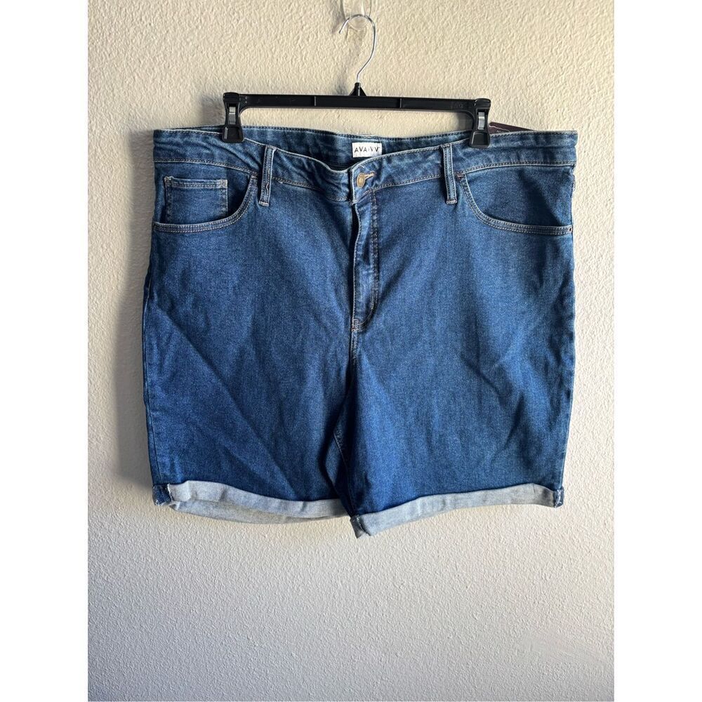 ❤️Ava & Viv Plus High Rise Denim Shorts - Picture 2 of 5